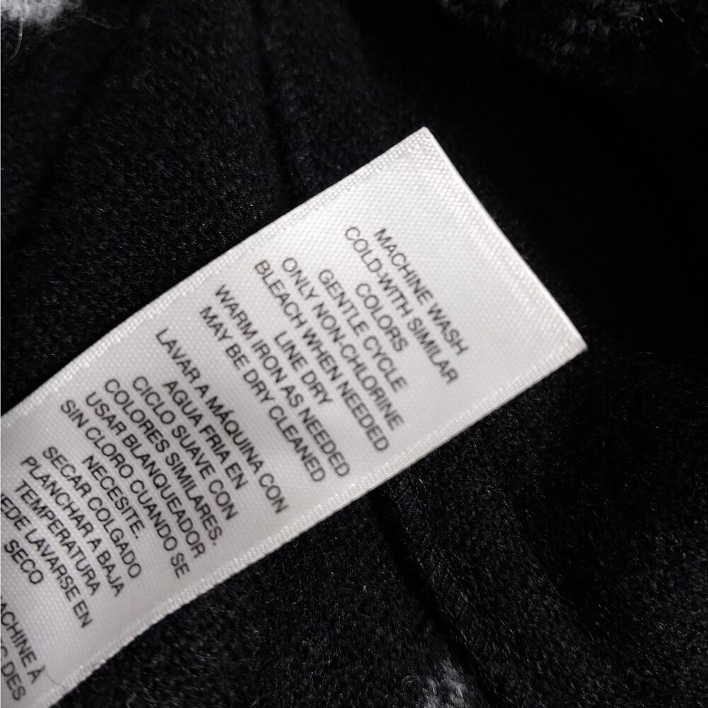 CHICO'S! BLACK & WHITE PLAID FINE WOOL BLEND DECONSTRUCTED JACKET! SZ L - Picture 10 of 12